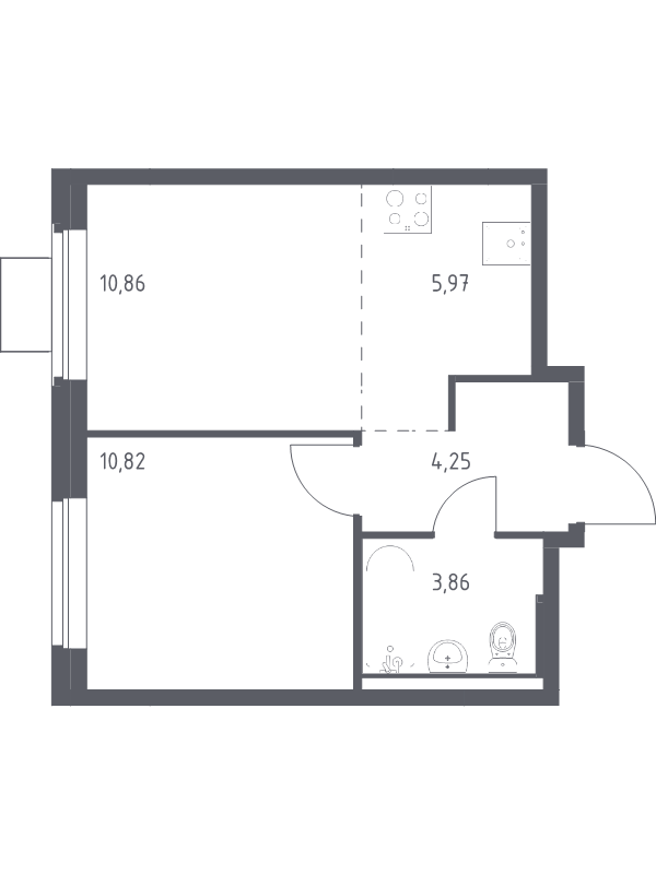 2 ккв (Евро) 35,8 м²