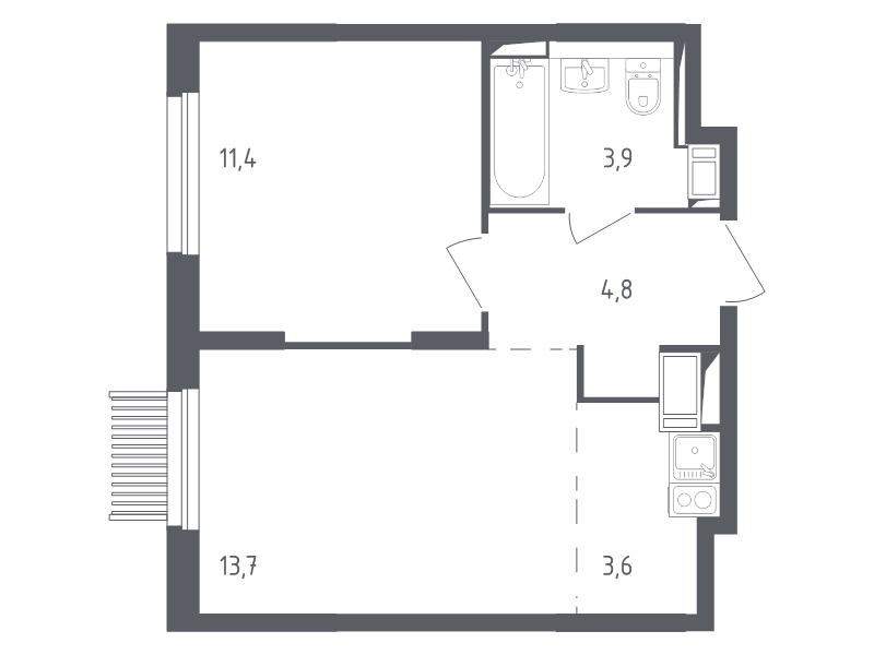 2 ккв (Евро) 36,9 м²