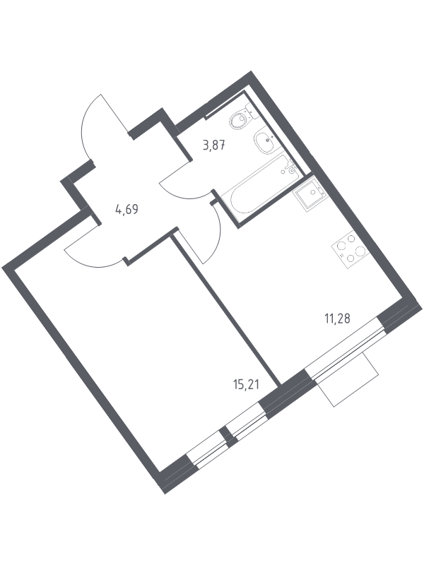 1 ккв 35,1 м²