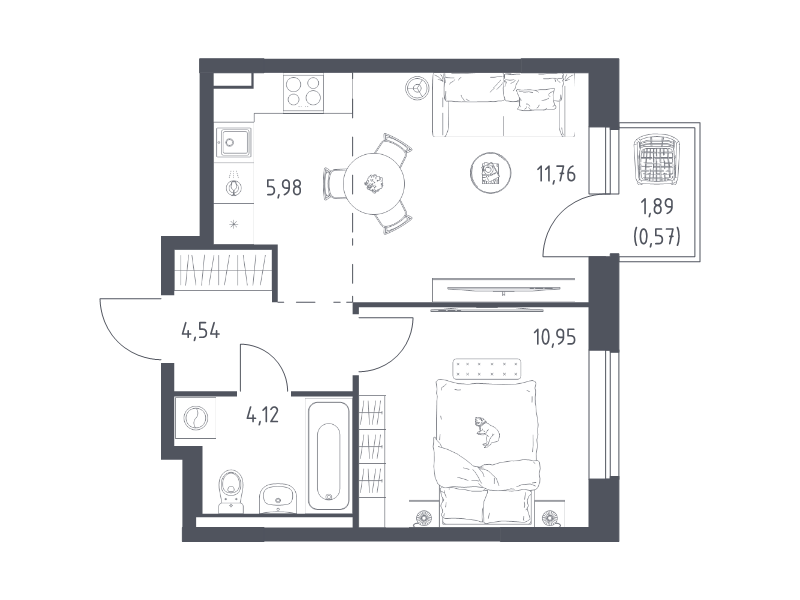 2 ккв (Евро) 37,9 м²