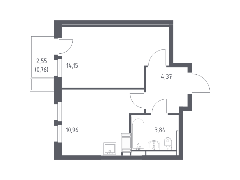 1 ккв 34,1 м²