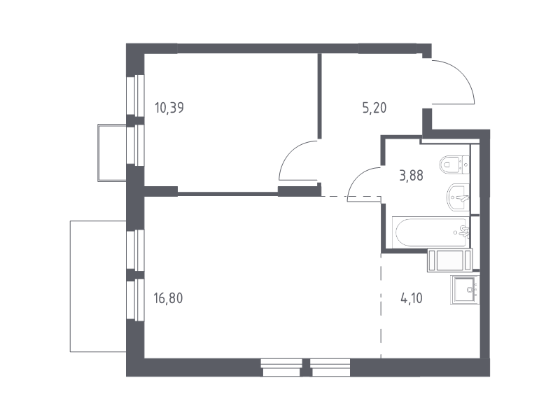 2 ккв (Евро) 40,4 м²