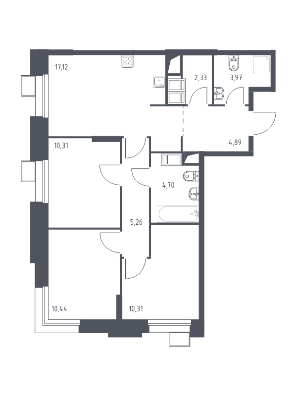 4 ккв (Евро) 69,3 м²