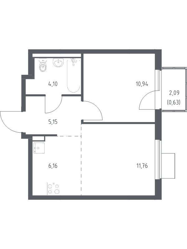 2 ккв (Евро) 38,7 м²