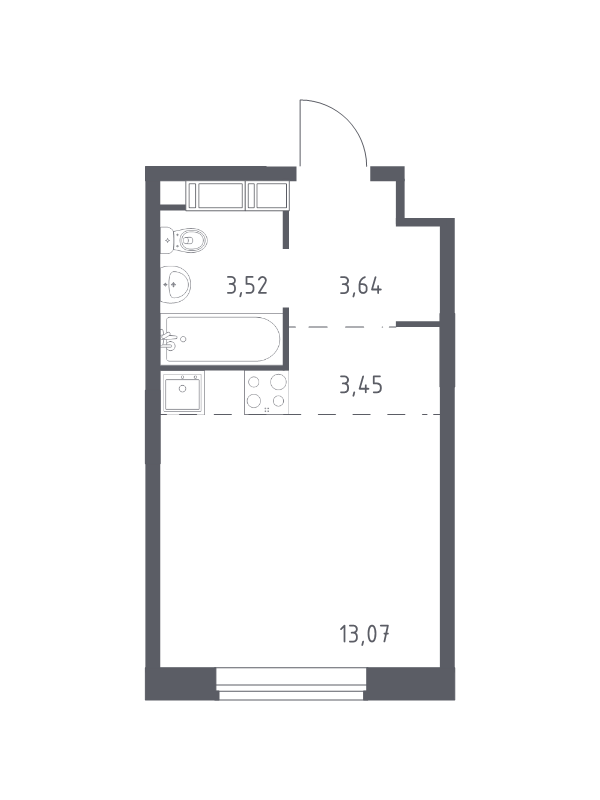Студия 24 м²