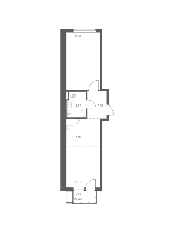 2 ккв (Евро) 45,1 м²
