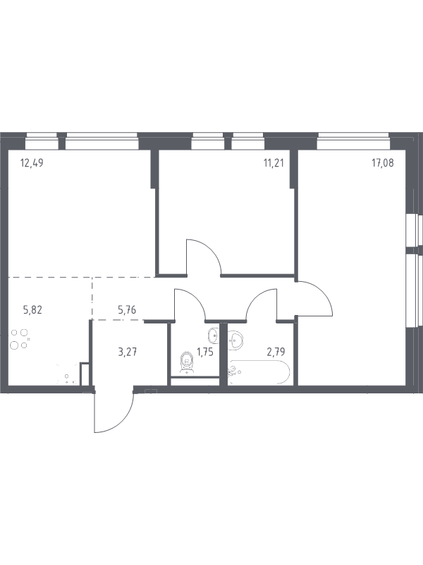 3 ккв (Евро) 60,2 м²
