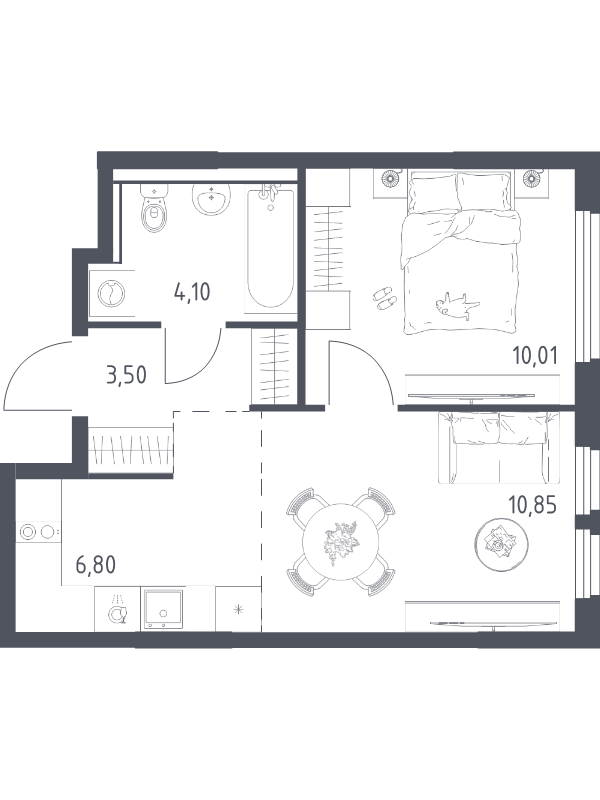 2 ккв (Евро) 35,3 м²