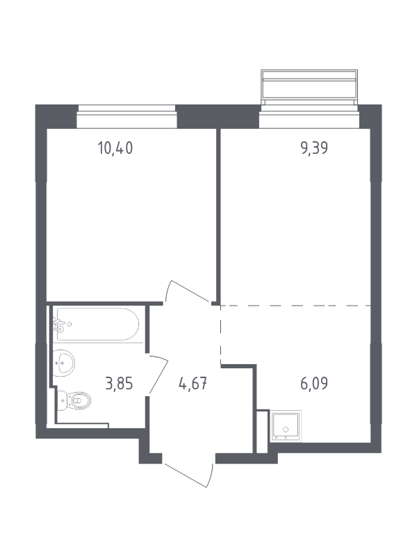 2 ккв (Евро) 34,4 м²