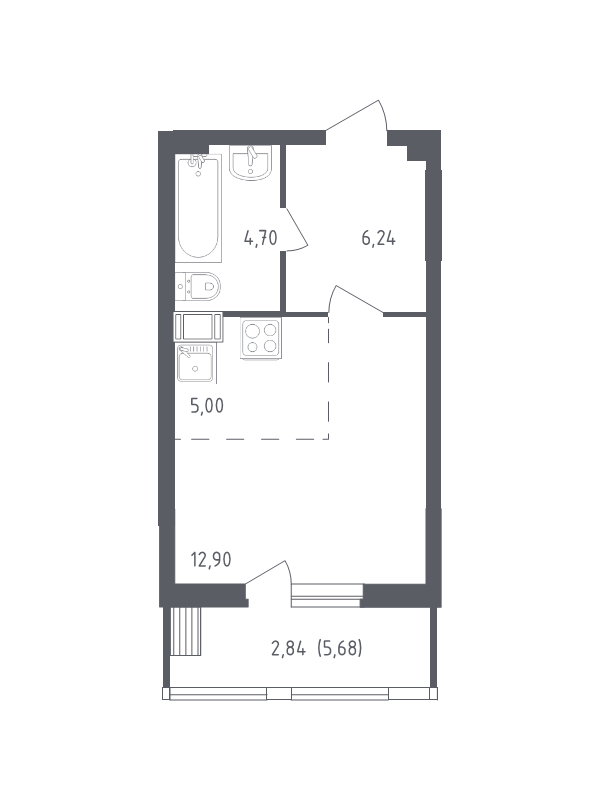 Студия 31,5 м²