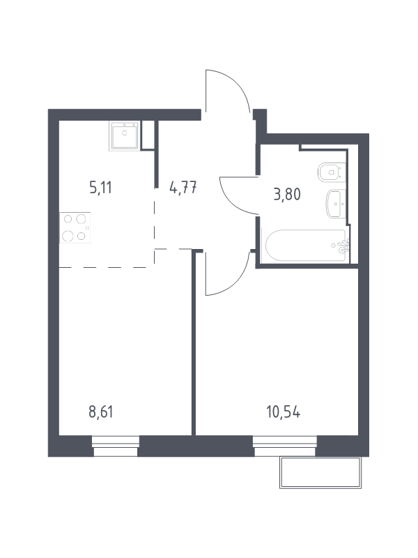 1 ккв 33 м²