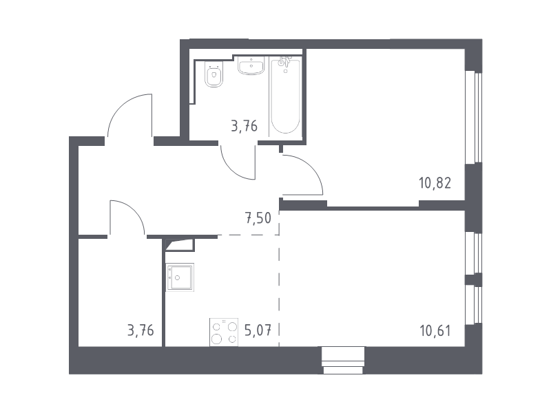 2 ккв (Евро) 41 м²