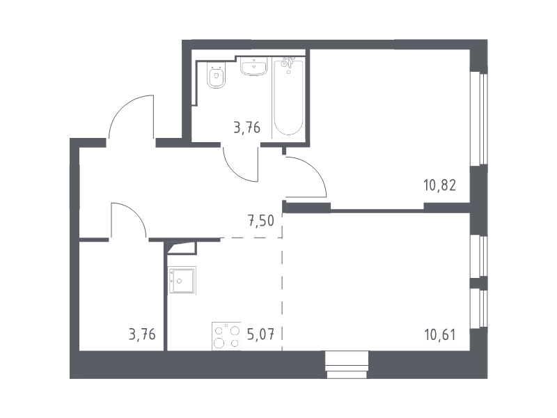 2 ккв (Евро) 41,2 м²