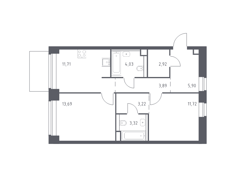 2 ккв 60,4 м²