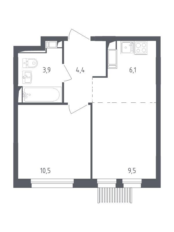 2 ккв (Евро) 33,8 м²
