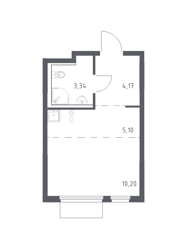 Студия 22,8 м²