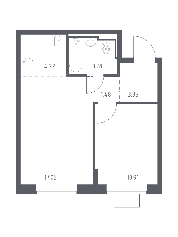 2 ккв (Евро) 40,8 м²