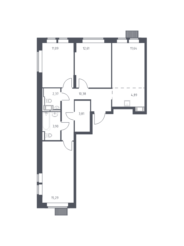4 ккв (Евро) 76 м²