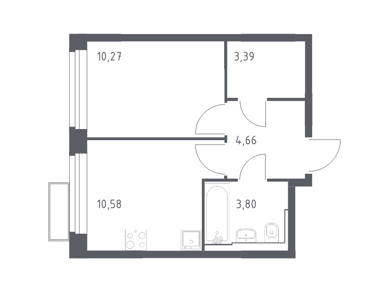 1 ккв 32,9 м²