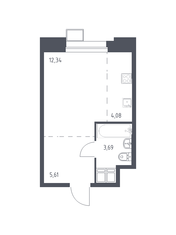 Студия 25,6 м²