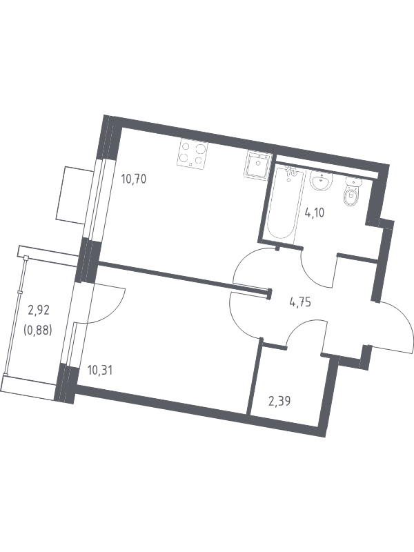 1 ккв 33,1 м²