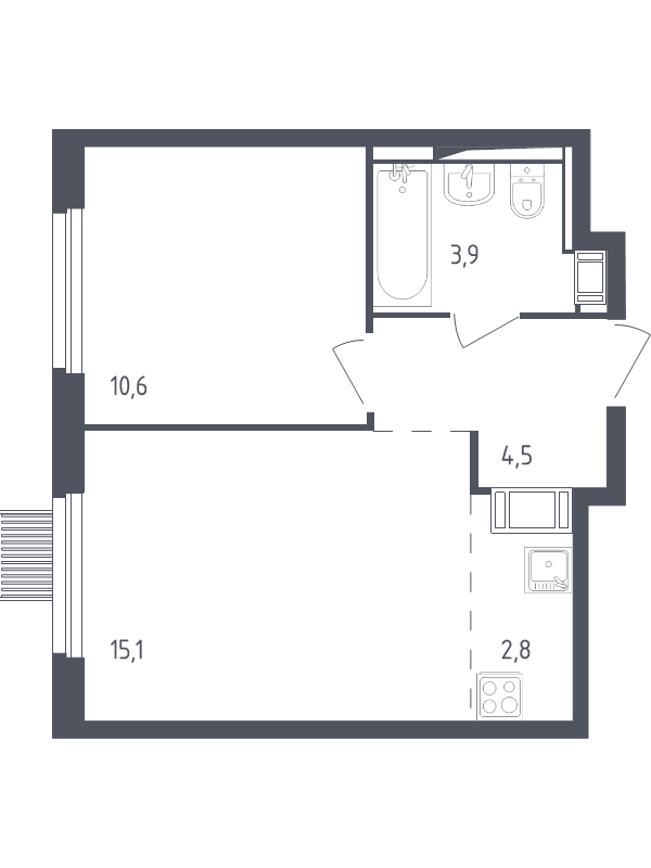 2 ккв (Евро) 36,6 м²
