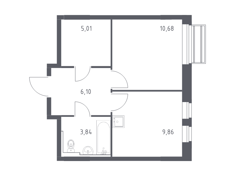 1 ккв 35,5 м²