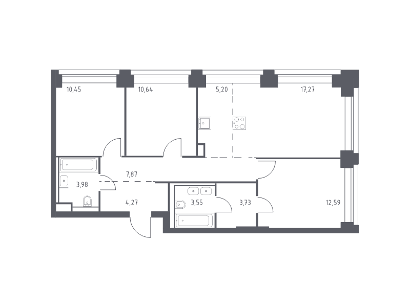 4 ккв (Евро) 79,6 м²
