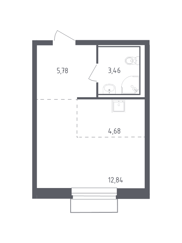 Студия 26,7 м²
