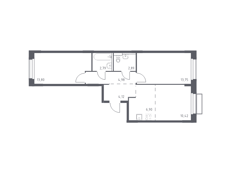 3 ккв (Евро) 59,7 м²