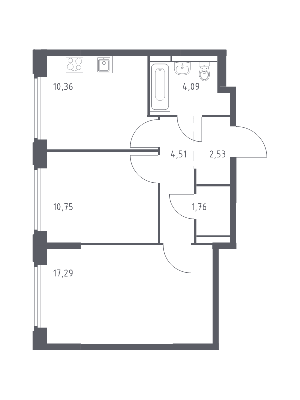 2 ккв 51,3 м²