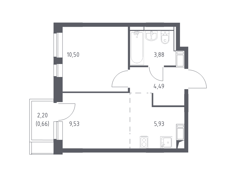 2 ккв (Евро) 35 м²