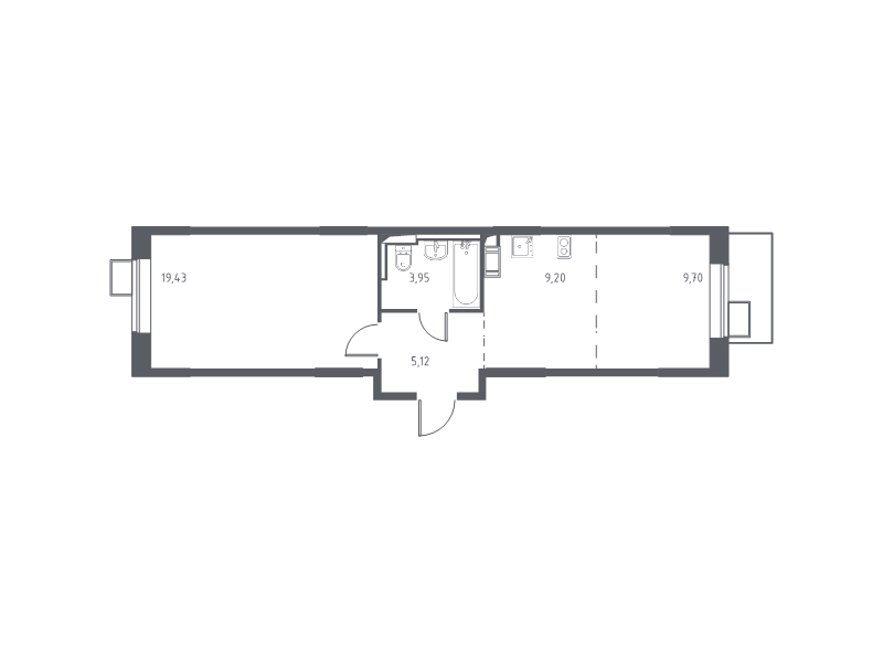 2 ккв (Евро) 47,2 м²