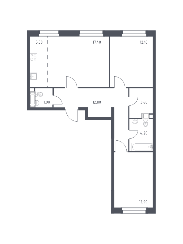 3 ккв (Евро) 69 м²