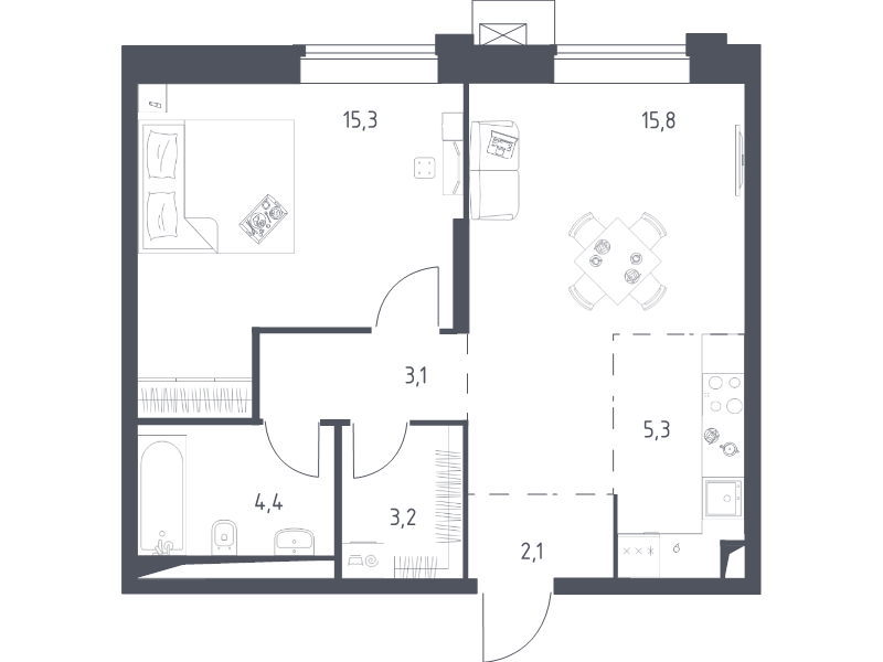 3 ккв (Евро) 87,4 м²