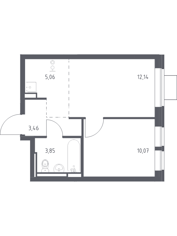 2 ккв (Евро) 34,6 м²