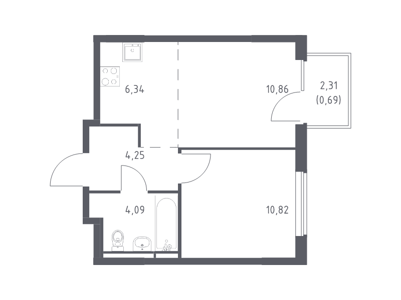 2 ккв (Евро) 37,1 м²