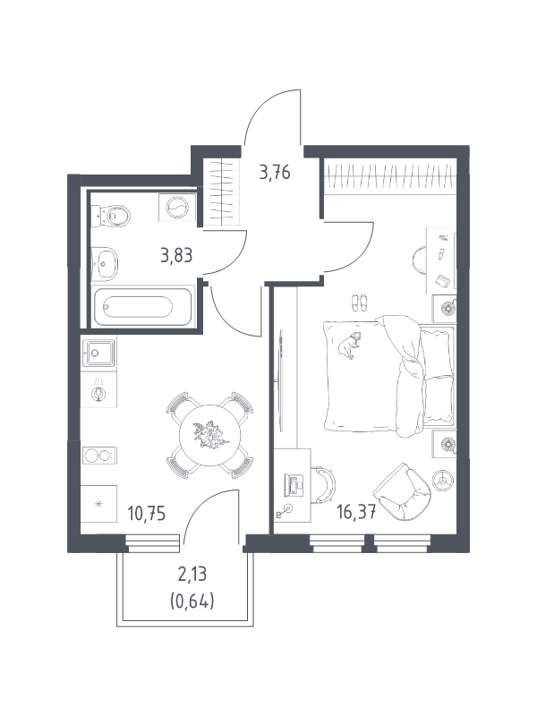 1 ккв 35,4 м²