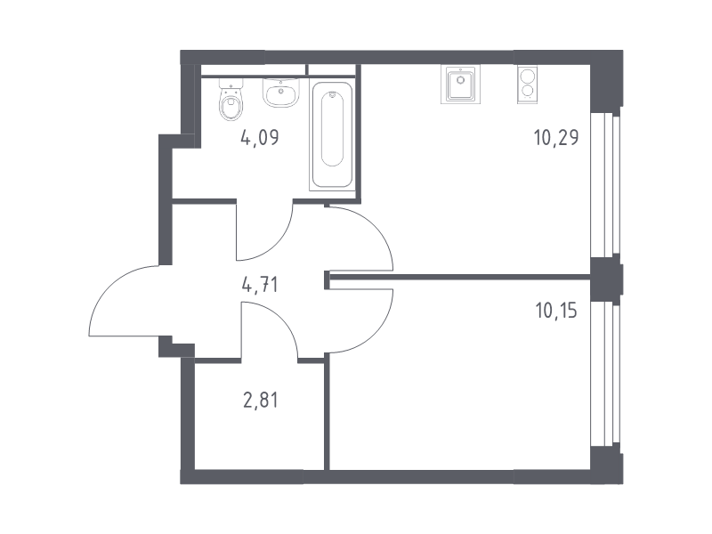 1 ккв 32,1 м²