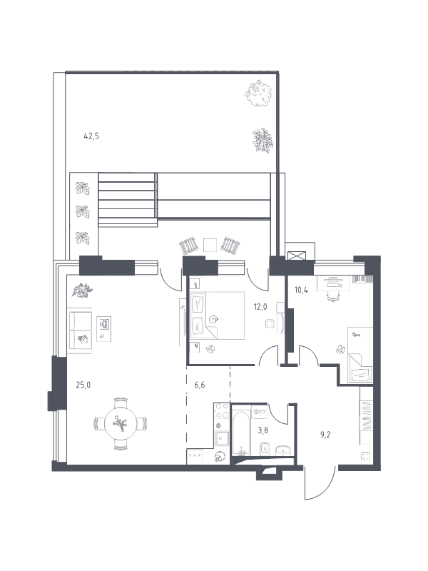 3 ккв (Евро) 79,9 м²