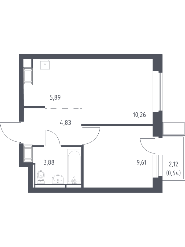 2 ккв (Евро) 35,1 м²