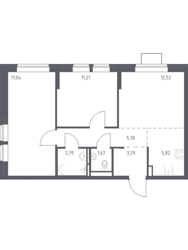 3 ккв (Евро) 60,1 м²