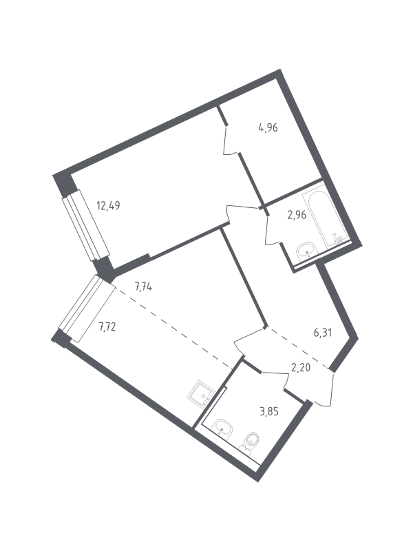 2 ккв (Евро) 47,9 м²