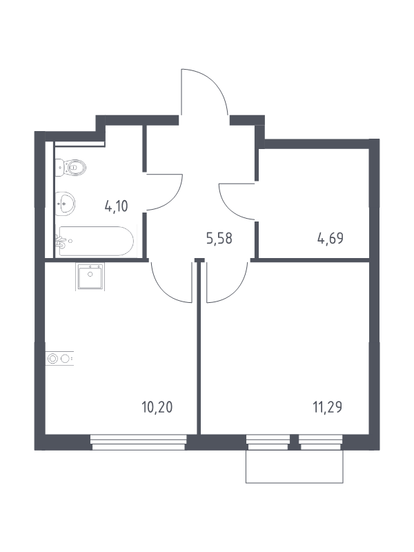 1 ккв 35,9 м²