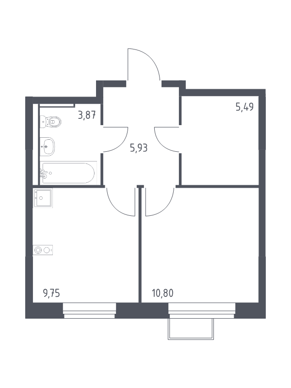 1 ккв 35,8 м²