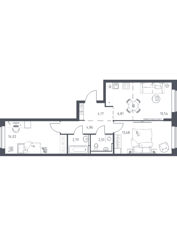 3 ккв (Евро) 59,4 м²