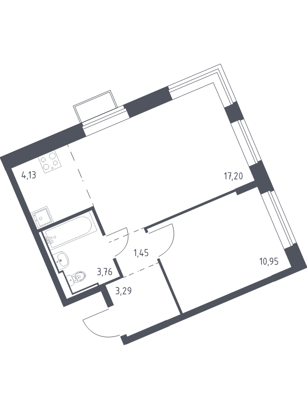 2 ккв (Евро) 40,8 м²