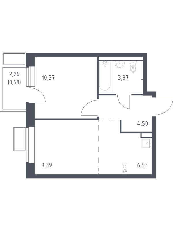 2 ккв (Евро) 35,3 м²