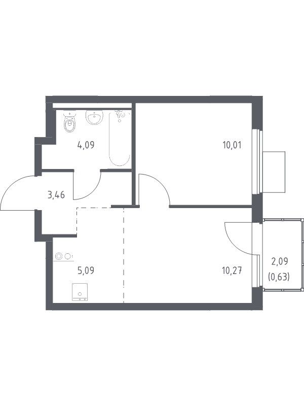 2 ккв (Евро) 33,6 м²