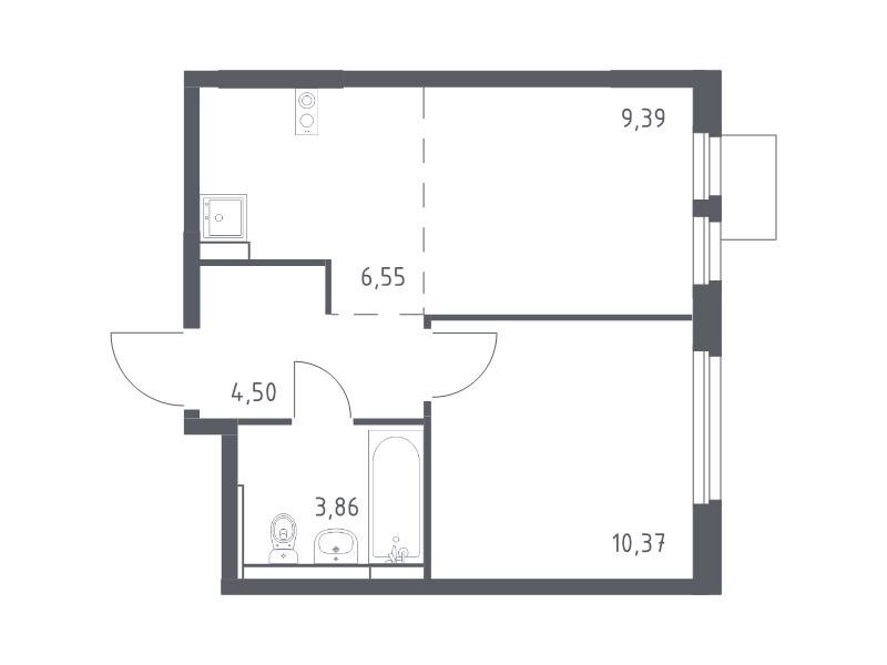 2 ккв (Евро) 34,7 м²